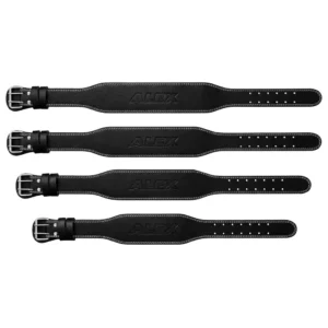 Leather weight lifting belt with debossed logo